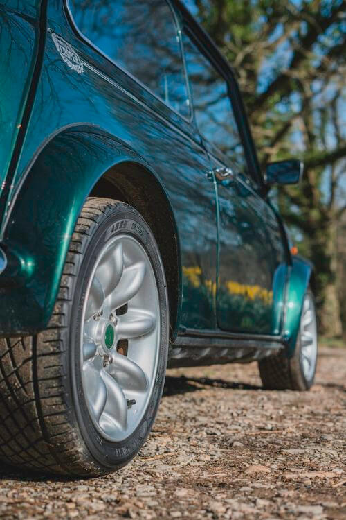 Green Mini Cooper wheels